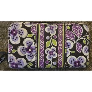 Retired Vera Bradley Plum Petals Zip Around‎ Wallet